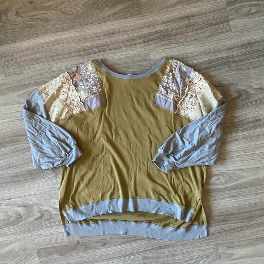 Free People Feelin It Patchwork Top size large
